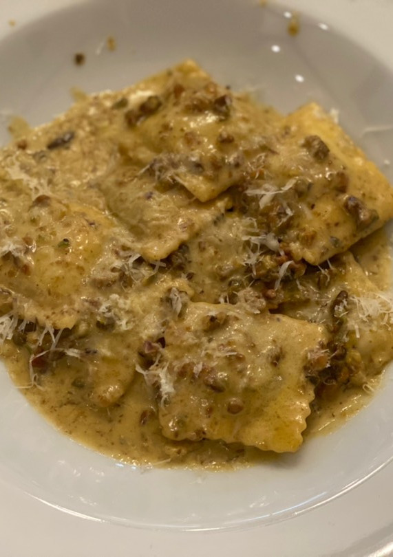 Una foto de Pasta con crema de Pistacho al cognac