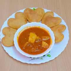 A picture of Heart shape Makki ki puri.