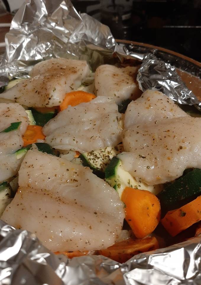 Запечена рибка з овочами 🐟