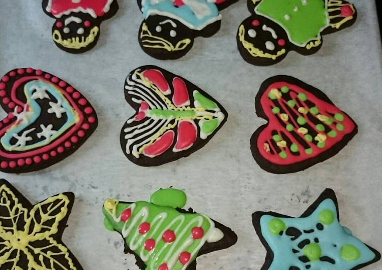 Bagaimana Menyiapkan Christmas sugar cookies unt natal anak warna warni, Lezat Sekali