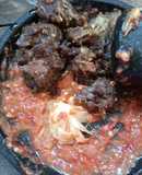 Daging kambing goreng sambel jeruk