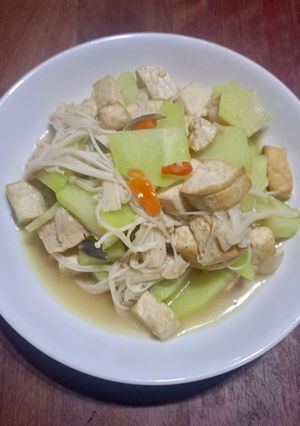 Foto resep Tumis Labu Tahu Jamur Enoki