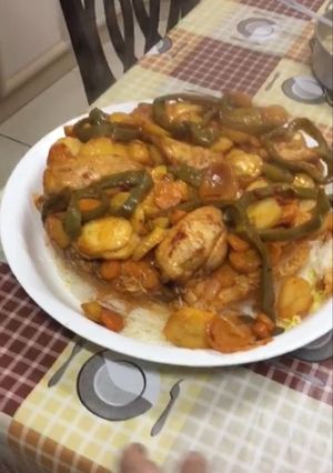 صورة لوصفة رز مشخول🍚🥕🥔