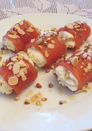 Foto principal de Delicias de membrillo casero con queso mascarpone y frutos secos