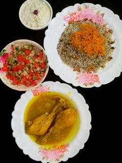 عکسی از دستور پلو لوبیا چشم بلبلی با شوید (با مرغ دودی)