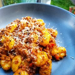 A picture of Gnocchi In A Chilli & Tomato Meat Sauce.