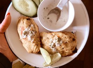 Una foto de Vegan baked fish - coconut flour (recipe for batter)