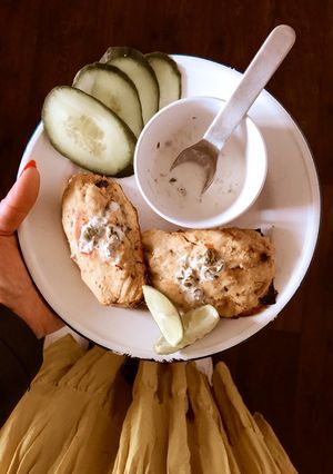 Una foto de Vegan baked fish - coconut flour (recipe for batter)