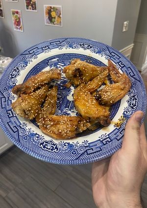A picture of Air Fried Chicken Wings (Honey Sesame and Korean Hot and Honey).