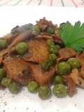 Funghi Pleurotus con Funghi Champignon e Pisellini Novelli