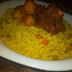 Fried rice with Irish &meat sauce A picture of Fried rice with Irish &meat sauce.