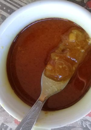 A picture of Gravy with marinade left over.