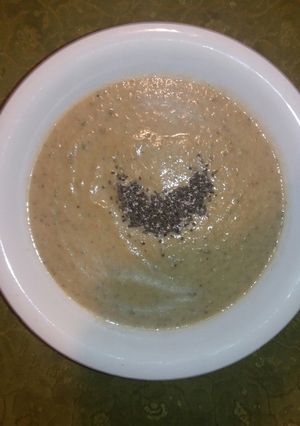 Una foto de Crema de berenjenas y zapallo italiano