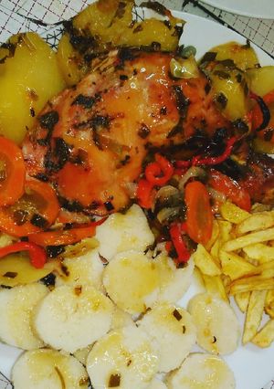 Una foto de Pollo al Horno Con Vegetales