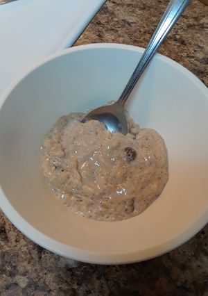 A picture of Cinnamon Raisin Rice Pudding.