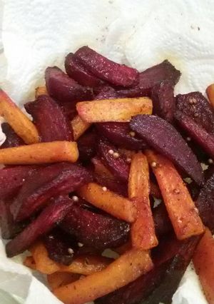 Sült cékla és répa köret recept fotója