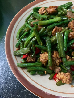 Foto resep Tumis kacang panjang + tempe