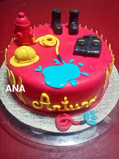 Una foto de Torta bombero de cumpleaños