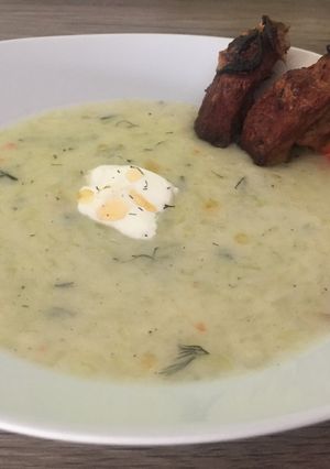 Tökfőzelék sült oldalassal recept fotója