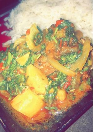 A picture of Basmati with vegetable soup.