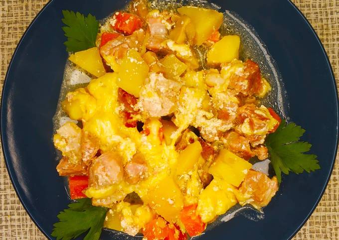 Жаркое со свининой и грибами под сырной корочкой!