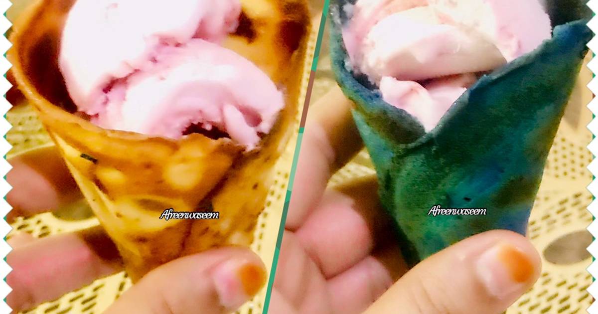 Homemade ice cream cones Recipe by DROOLSOME MORSEL BY AFREEN WASEEM