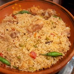 Chicken vegetables rice A picture of Chicken vegetables rice.
