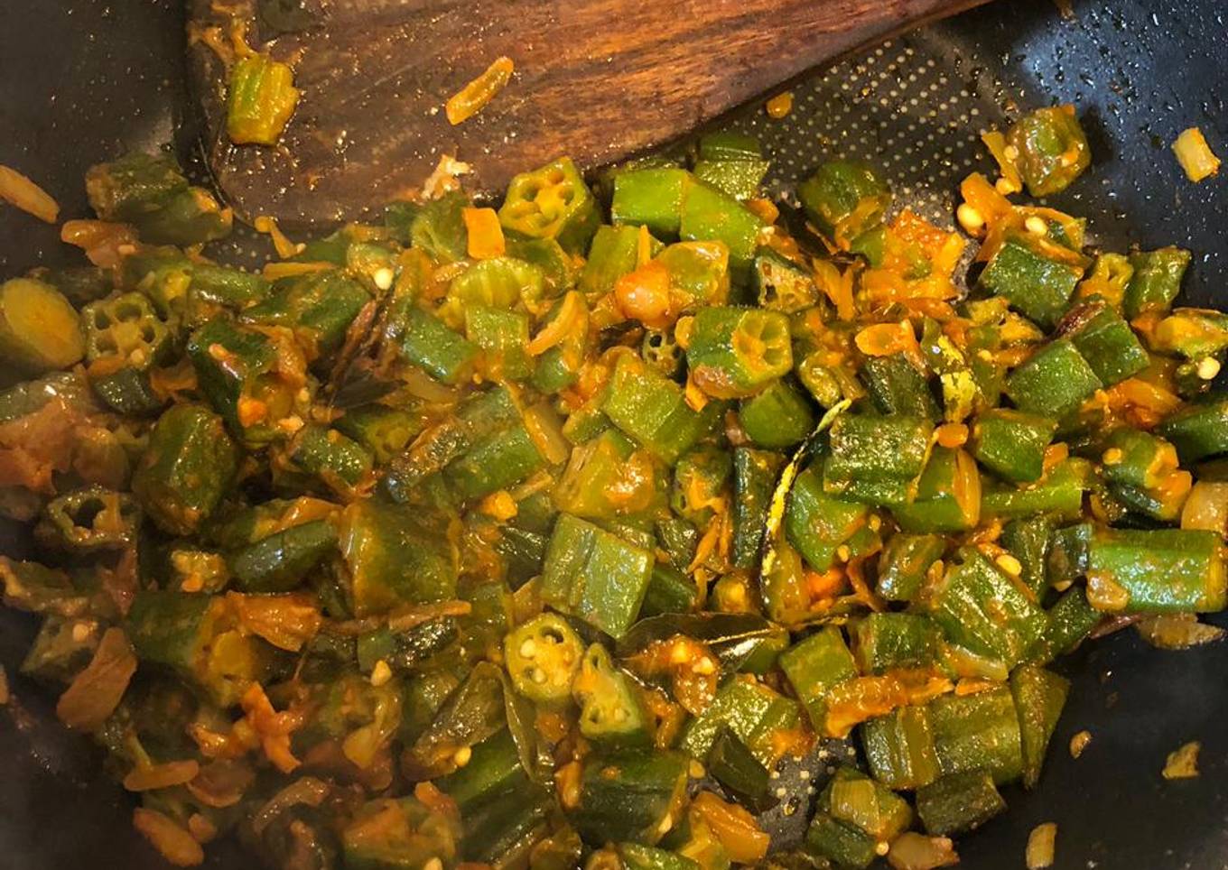 South Indian Okra curry (aka bindi curry)