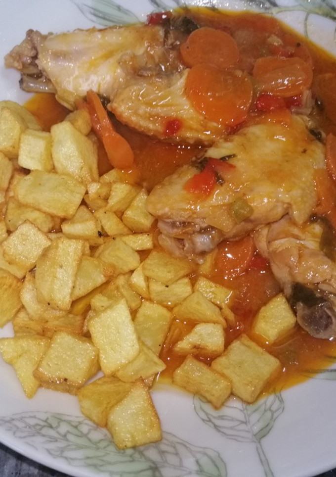 Una foto de Pollo guisado en olla express