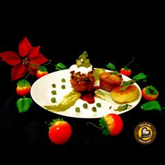 Veg Frittata With Peas Stuffed Potato Patties A picture of Veg Frittata With Peas Stuffed Potato Patties.