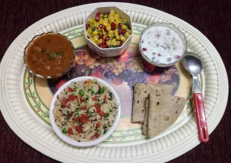 Step-by-Step Guide to Prepare Homemade Methi, mutter &amp; carrots pulav (in proper lunch thali)