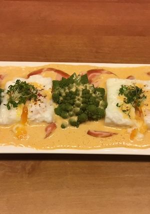 A picture of California Farm Romanesco Eggs Benedict.