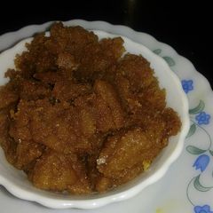 A picture of Karah prasad (aate ka sheera).