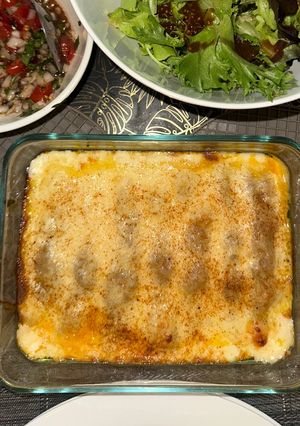 A picture of Perfect meat cannelloni - Amazing comfort food and Easy to freeze for Dinner party woweee - enjoy :P.
