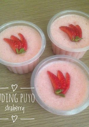 Foto resep Puding Puyo Strawberry #cookpadpeduli #kankerpayudara