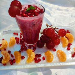 A picture of Pomegranate RedGrapes Chia smoothie.