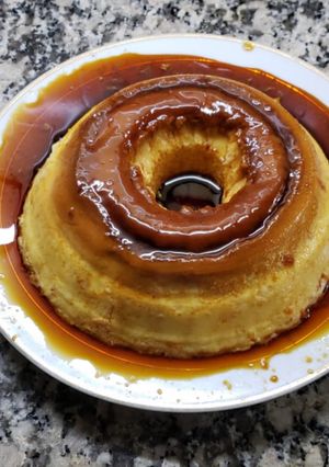 Una foto de Flan