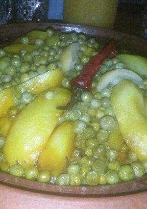 صورة لوصفة طاجين لحم بالخضر