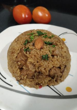 A picture of Soyabin pulao.