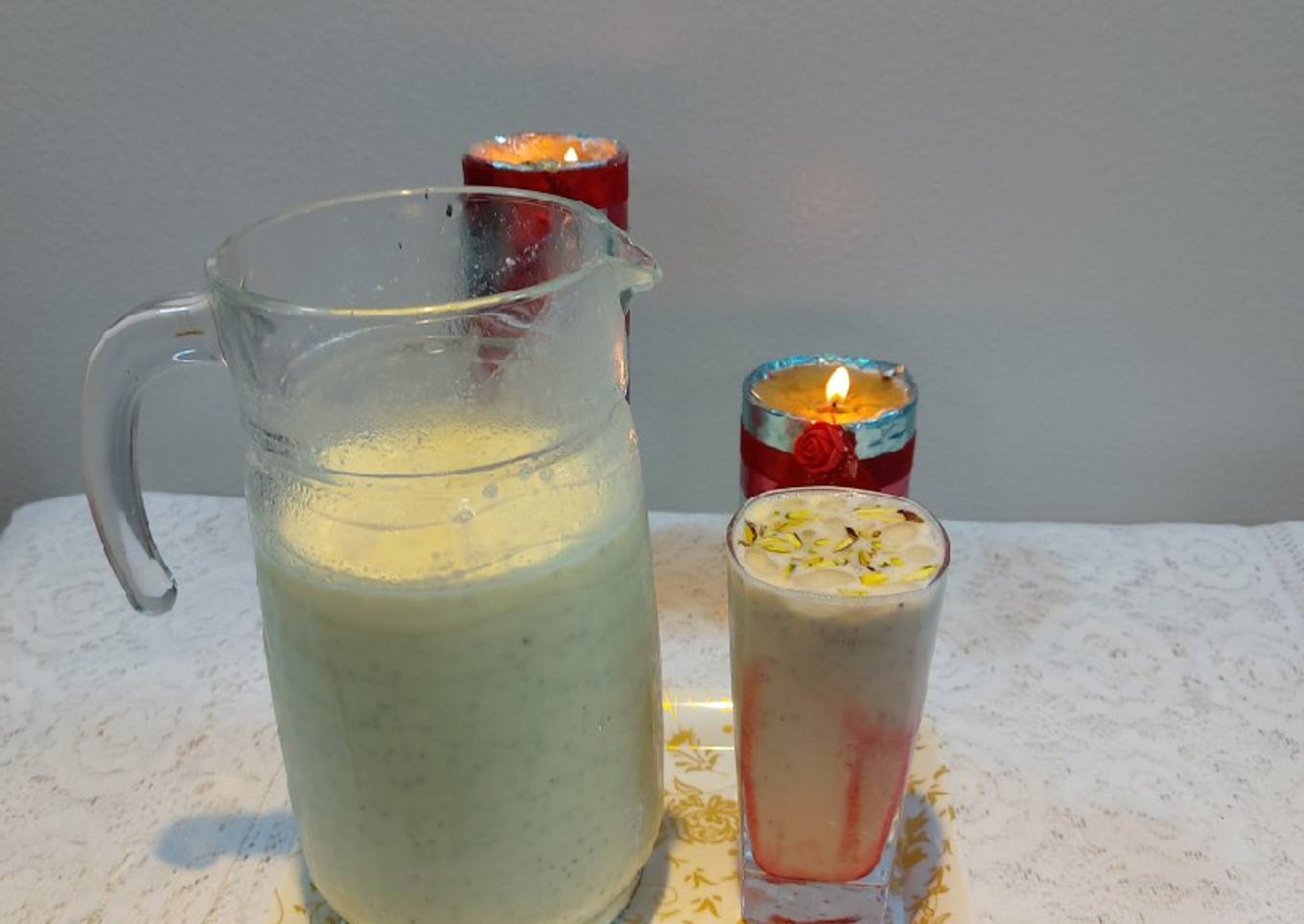 Almonds and sabja sharbat