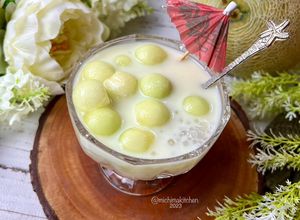 Foto resep Es Melon Sago/ Melon Sago Dessert