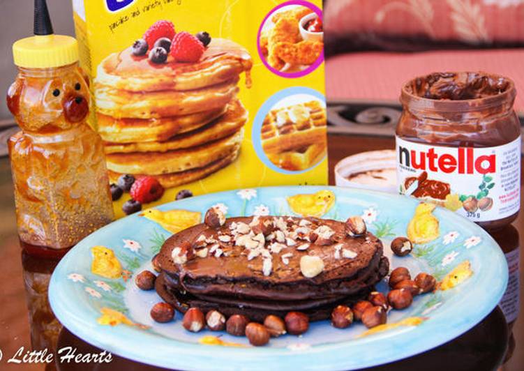 Recipe of Super Quick Homemade Chocolate Hazelnut Pancakes