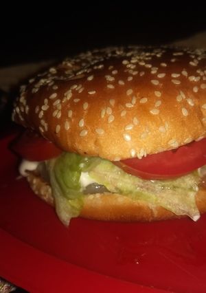Una foto de Hamburguesa para el asador deliciosas