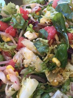Una foto de Riquísima ensalada de sandía y feta