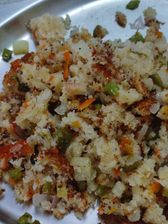 A picture of #cook pad india#Vegetables Rava upuma with coconut chutney.#.