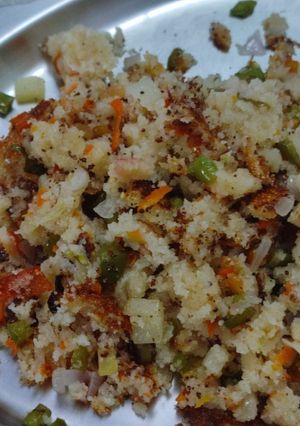 A picture of #cook pad india#Vegetables Rava upuma with coconut chutney.#.