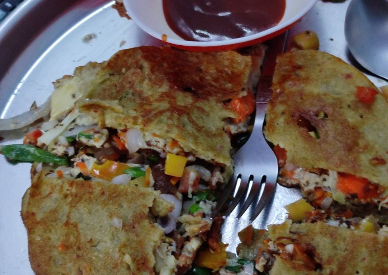 Veggies Moog,urad dal omelette dosa