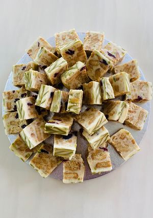A picture of White Chocolate and Pistachio Doukissa.