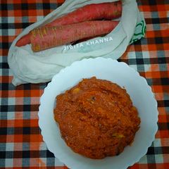 A picture of No Sugar No Khoa No Condensed milk Wala Delicious Gajar Halwa.
