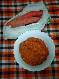 A picture of No Sugar No Khoa No Condensed milk Wala Delicious Gajar Halwa.